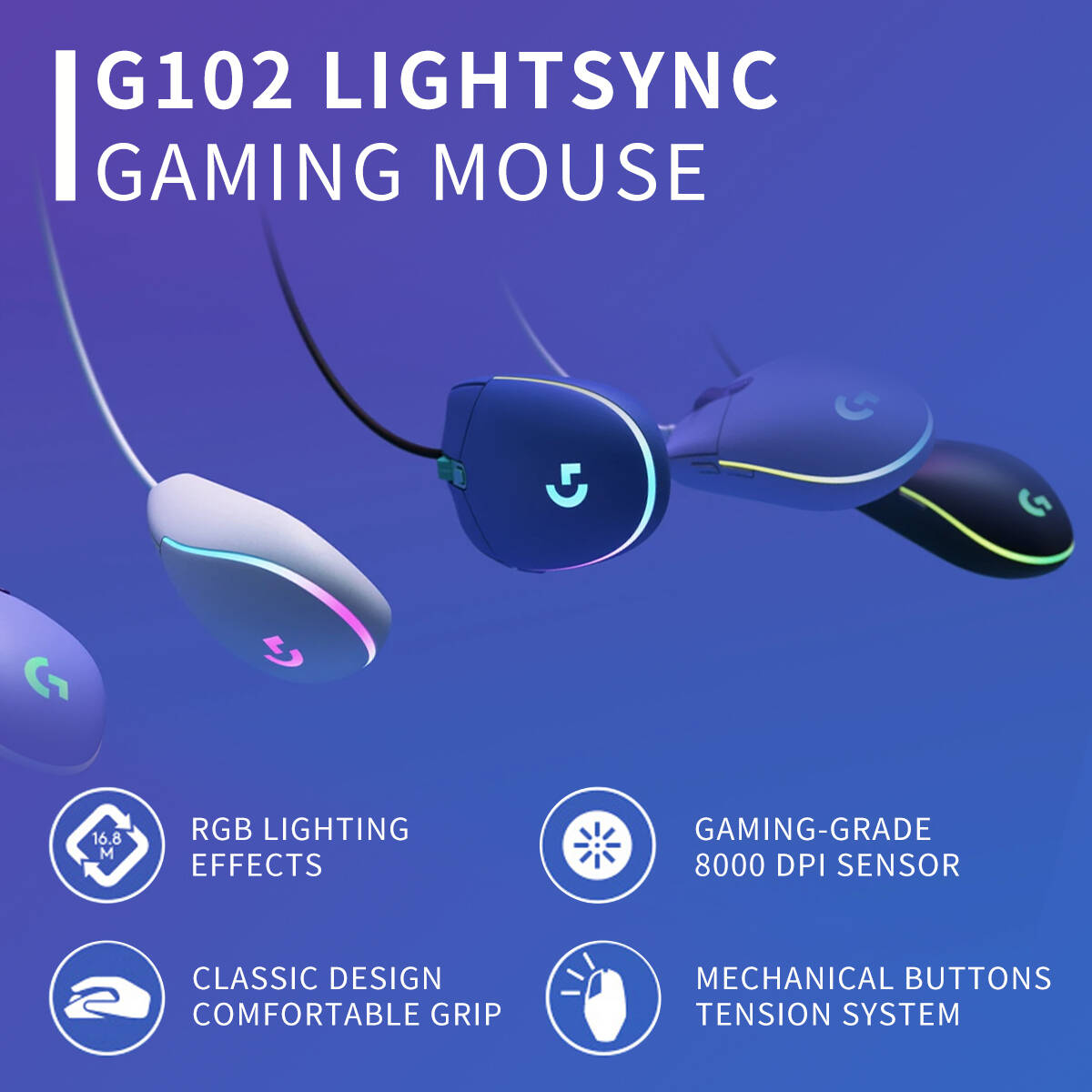 Logitech G203 Mouse, Wired USB - Logitech Mouse G203 recension och pris