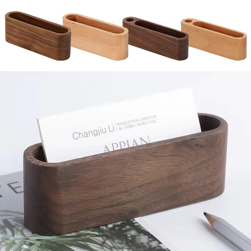 Business Card Holder Wooden Or - Home Office Tech Gadgets recension och pris