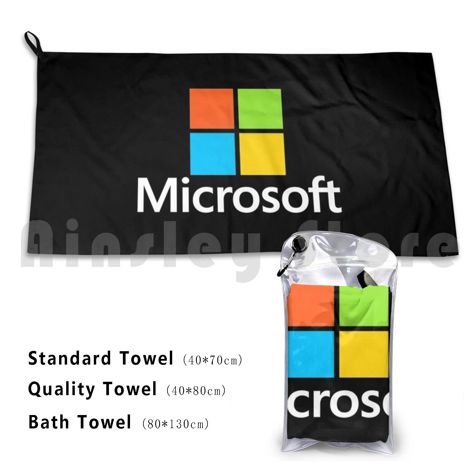 Microsoft Type Bath Towel Beac - Office Tech Logo recension och pris